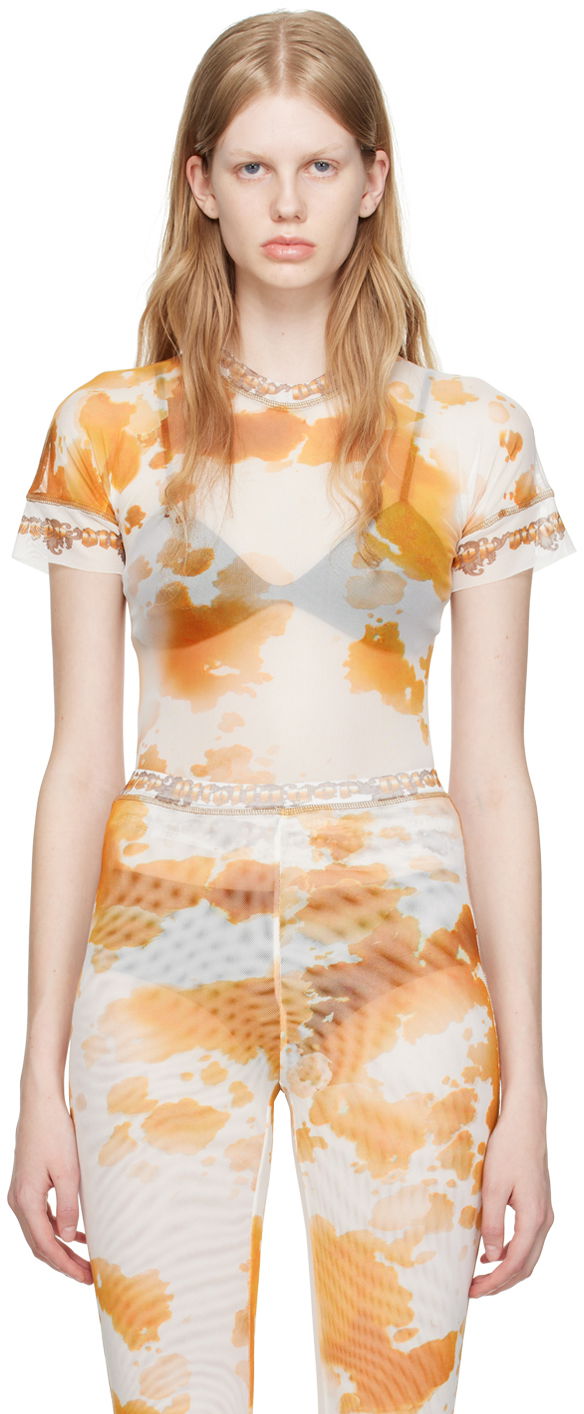 Футболка Ottolinger Ottolinger Exclusive Sheer T-Shirt Помаранчевий | 100115