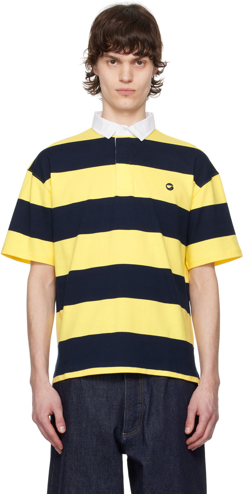 Сорочка поло Coperni Coperni Striped Polo Жовтий | COPJS117F5026MEN