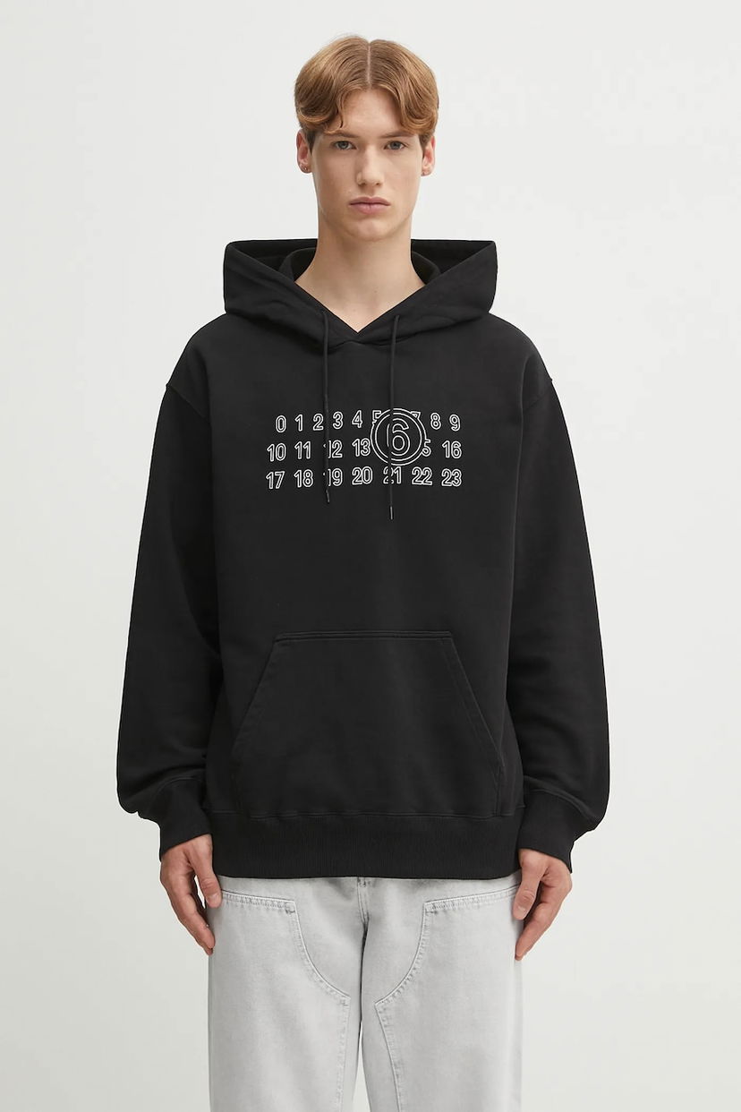 Світшоти Maison Margiela MM6 Maison Margiela Logo Print Hoodie чорний | SH0GU0035.M25025.900