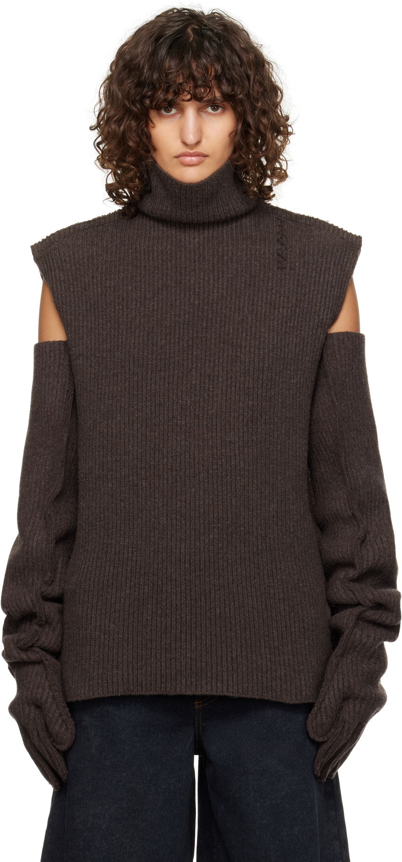 Cветр Marni Turtleneck Ribbed Wool Коричневий | DVMD0183A0 UFWH22