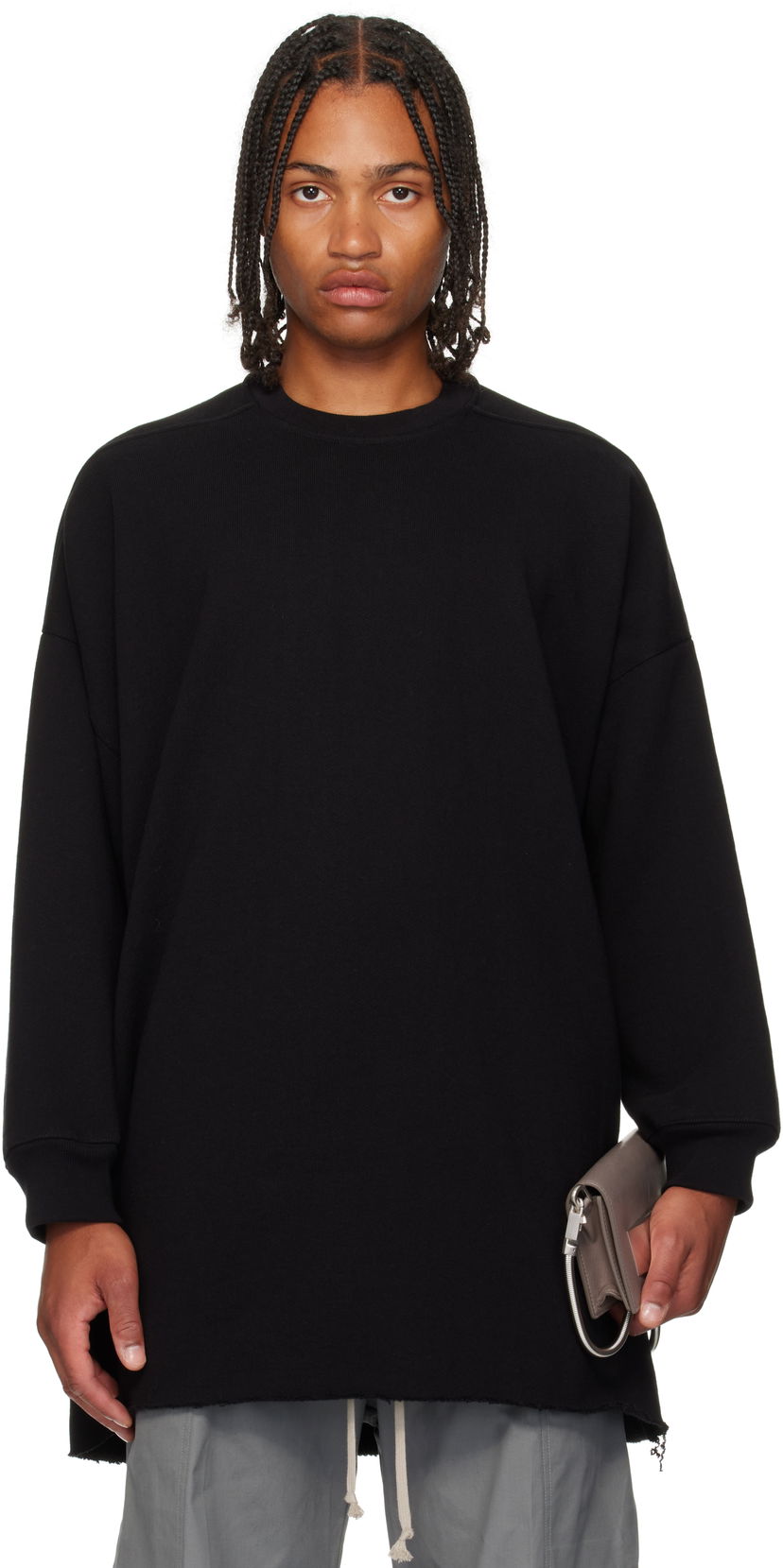 Світшоти Rick Owens Rick Owens Concordians Tommy Long Sleeve Sweatshirt чорний | RU02E1276 JTC