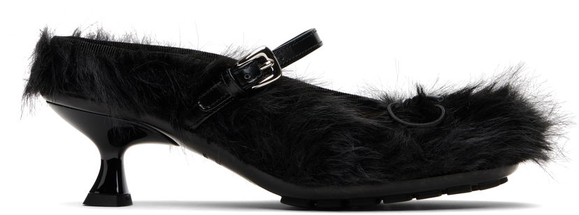 Ювелірні вироби Simone Rocha Simone Rocha Faux Fur Grip Mule Heels чорний | HBG1 1090