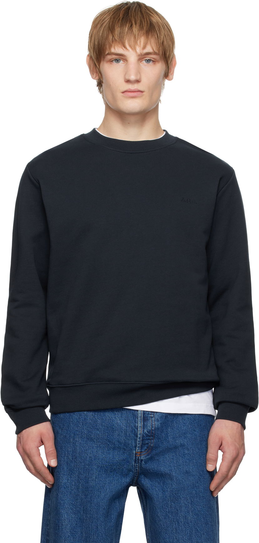 Світшоти A.P.C. Standard Embroidered Logo Sweatshirt чорний | COHBY-M27919