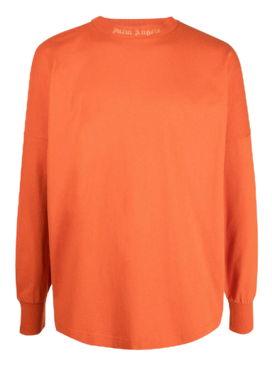 Футболка Palm Angels Long Sleeve Glitter Mock Neck Logo Tee Червоний | PMAB001F22JER0022727