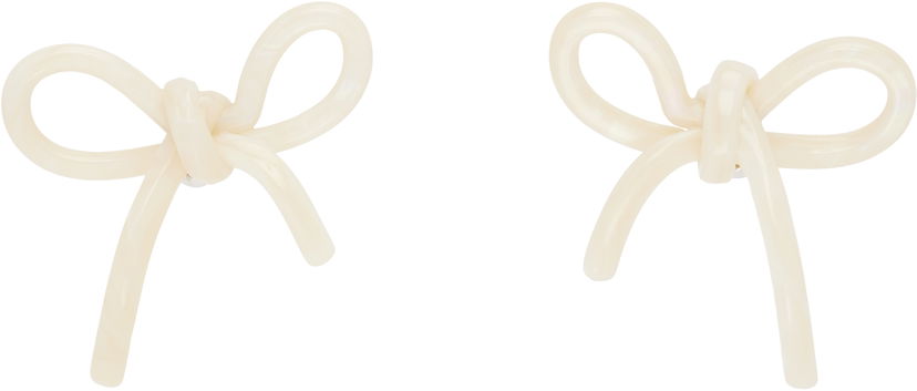Сережки SHUSHU/TONG SHUSHU/TONG YVMIN Edition Bow Earrings білий | AW2020AC16 PLA001