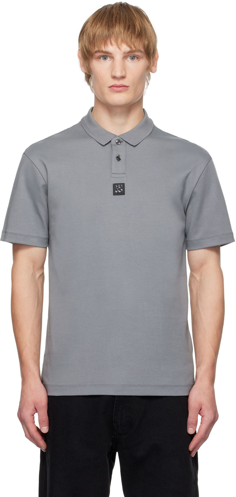 Сорочка поло BOSS Men's Interlock Cotton Polo Shirt Сірий | 50517638
