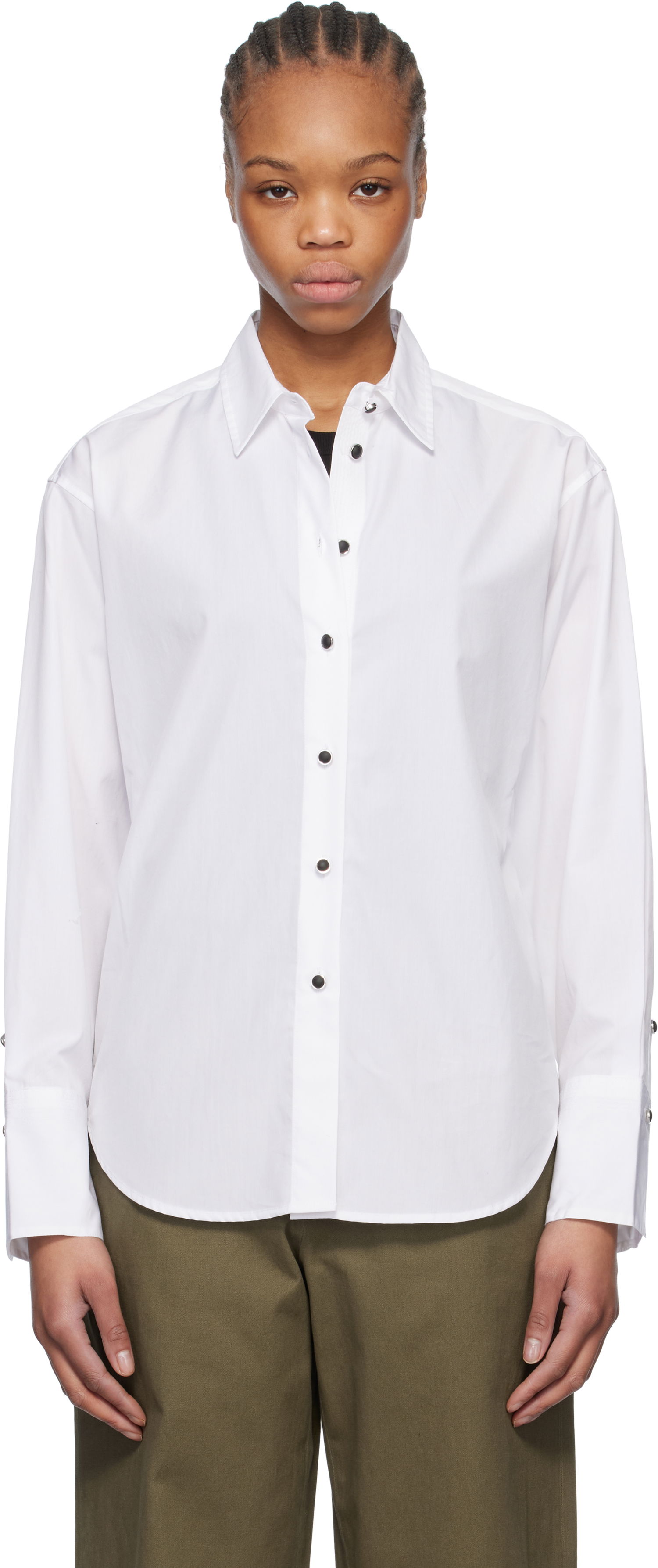 Сорочка rag & bone Rag & Bone Eve Button-Up Shirt білий | WAW24HA0014601, 0
