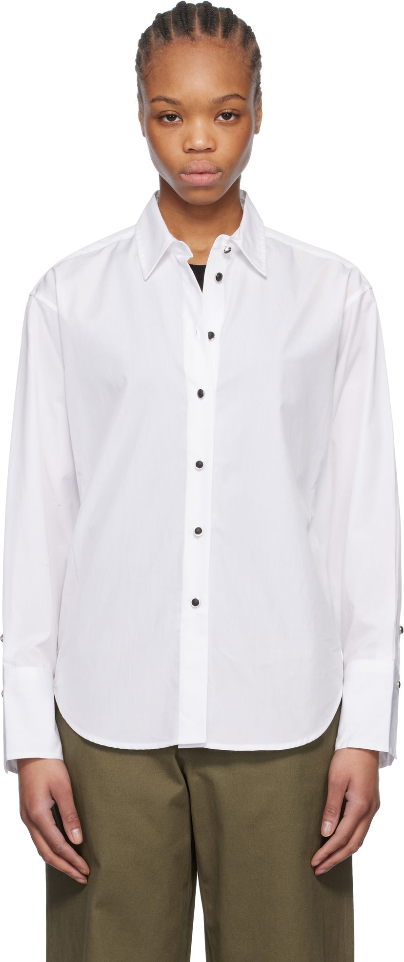 Сорочка rag & bone Rag & Bone Eve Button-Up Shirt білий | WAW24HA0014601