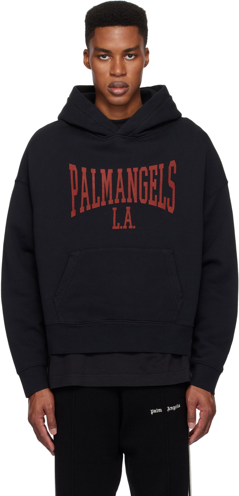 Світшоти Palm Angels College Hoodie чорний | PMBB058F24FLE0031026