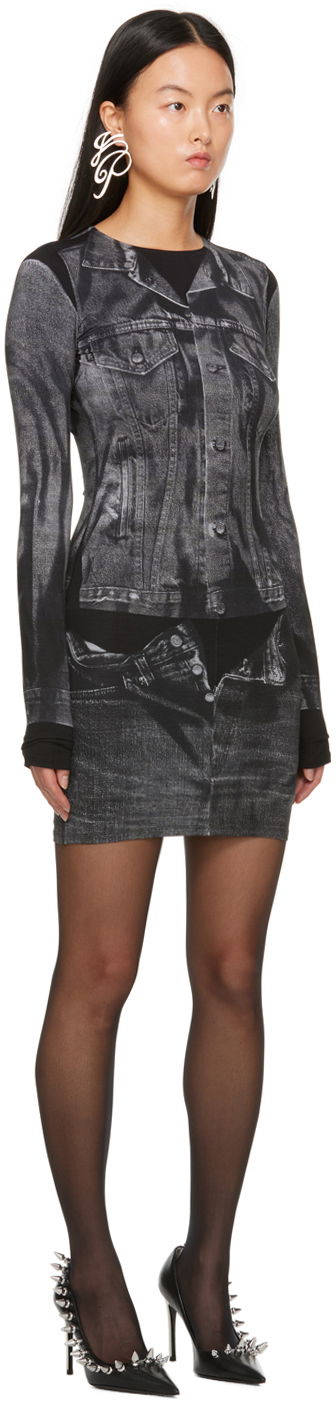 плаття Jean Paul Gaultier Jean Paul Gaultier Trompe L'œil Printed Minidress чорний | 23/15-F-RO076-J530-0002, 1