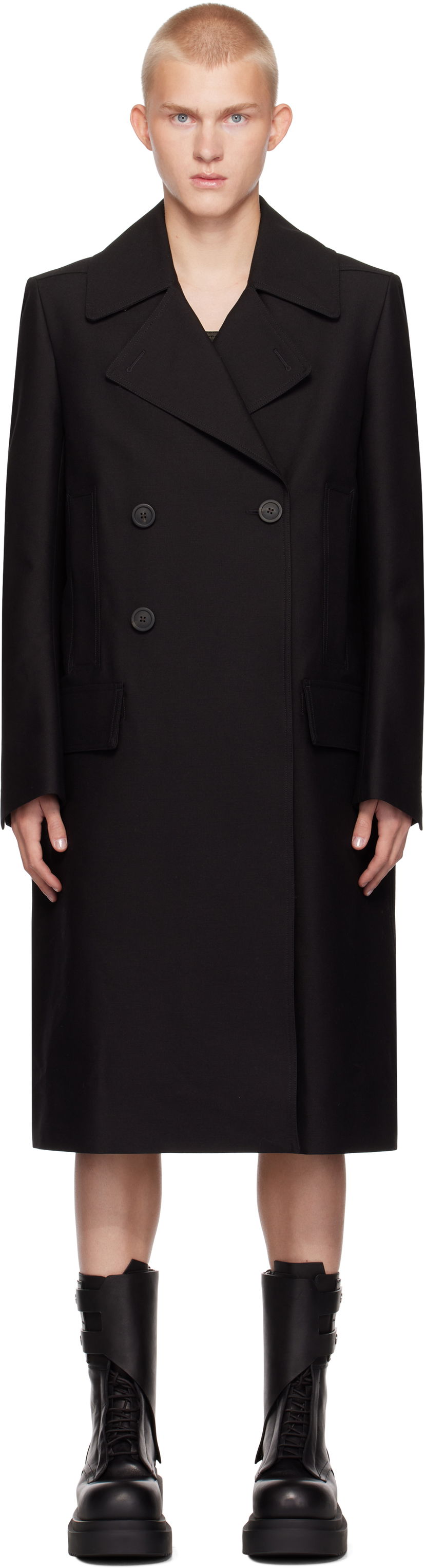 Пальто Rick Owens Slim Drella Coat чорний | RL02D6973 WUT