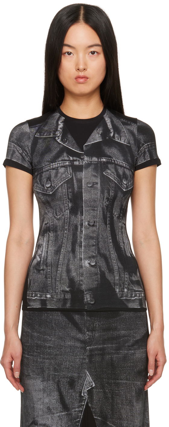 Футболка Jean Paul Gaultier Trompe L'œil Print Fitted T-Shirt чорний | 23/15-U-TS063-J530-0002