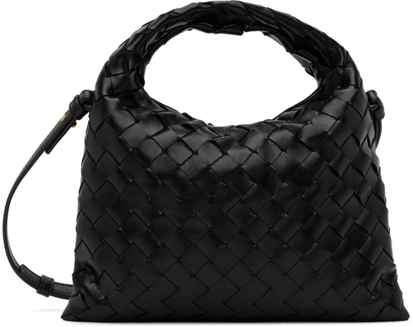 Сумочка Bottega Veneta Mini Intrecciato Leather Shoulder Bag чорний | 777586 V3IV1