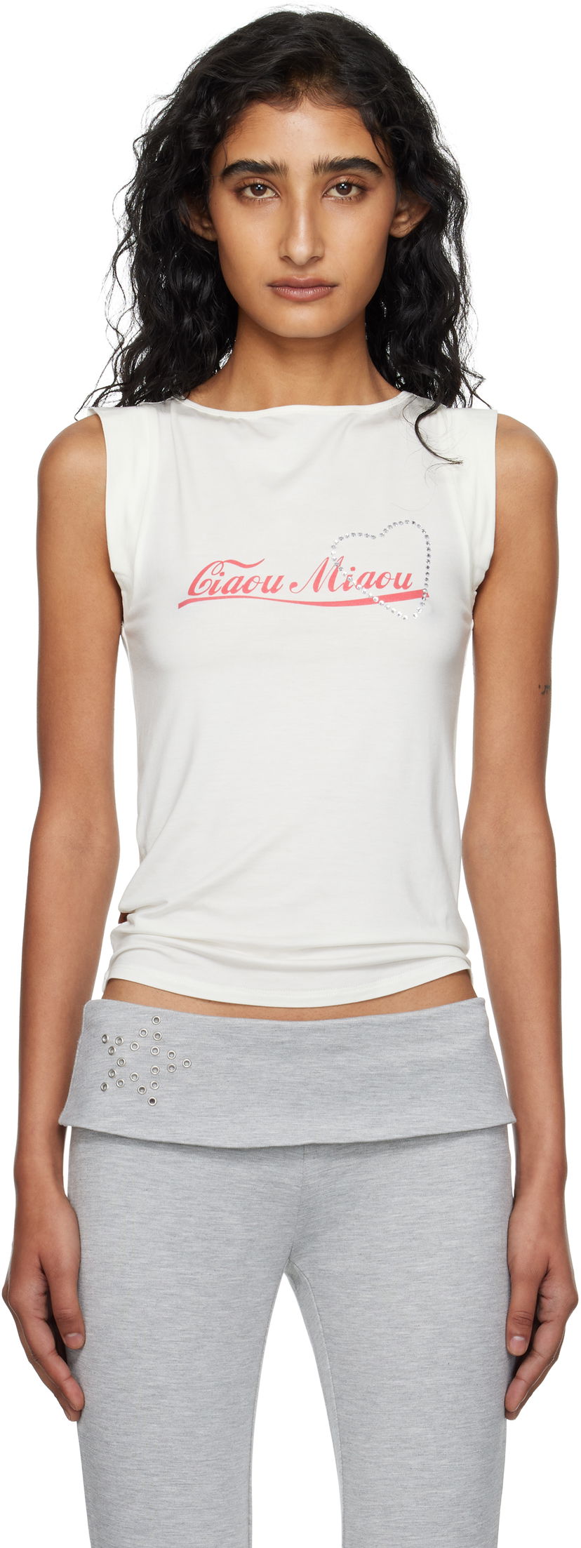 Безрукавка Miaou Miaou Lucia Sleeveless Graphic Tank Top білий | 7197LJBCMI