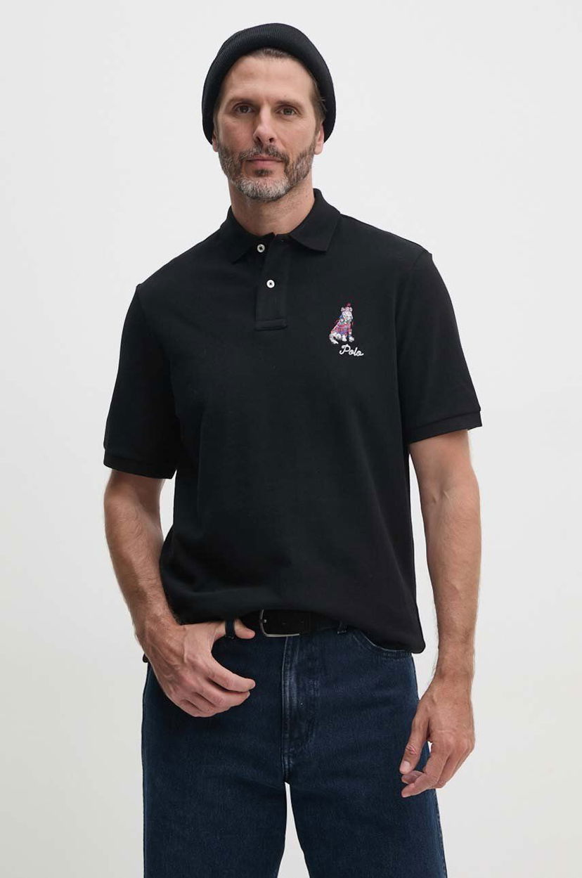 Сорочка поло Polo by Ralph Lauren Polo Shirt With Print чорний | 710953336