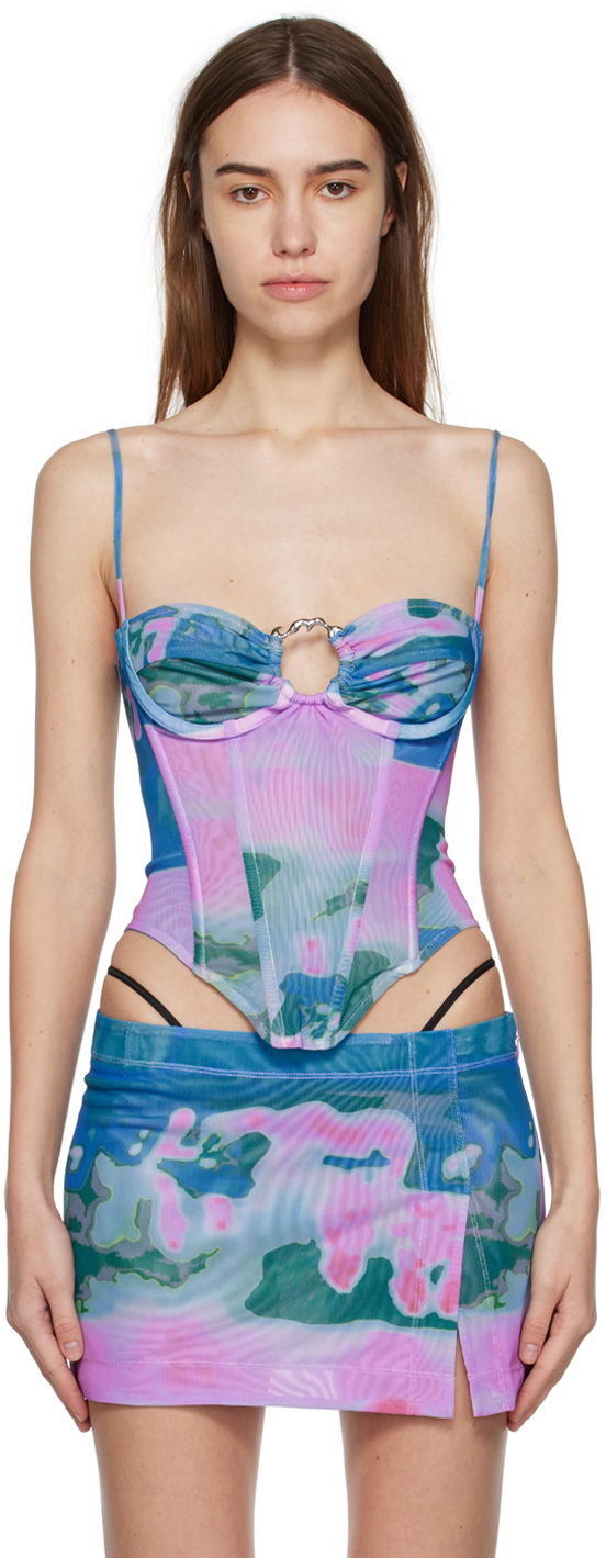 Спідниця Miaou Miaou Hannah Jewett Edition Deia Printed Mesh Tank Top Різнокольоровий | 7069PM1THP