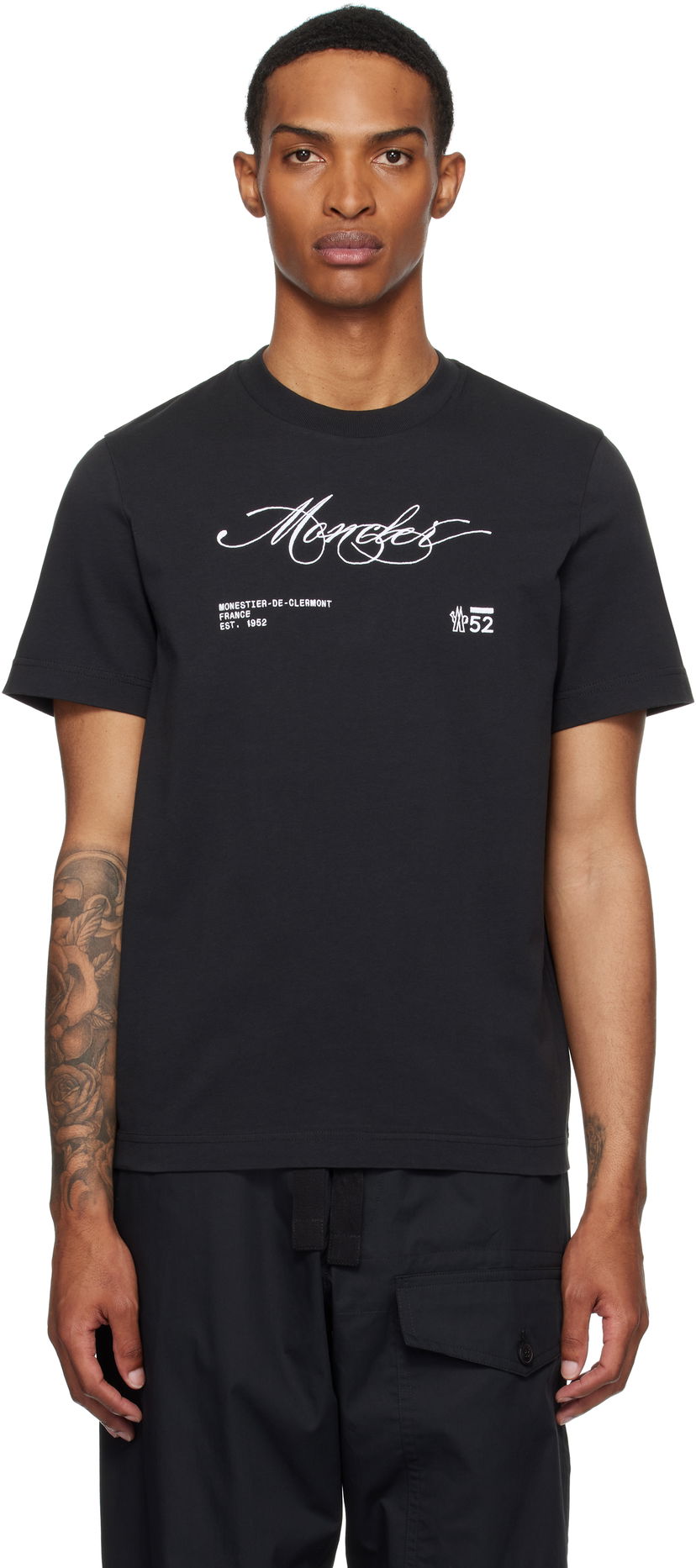 Футболка Moncler Moncler Archivio Creativo T-Shirt чорний | K20918C0001289AUG