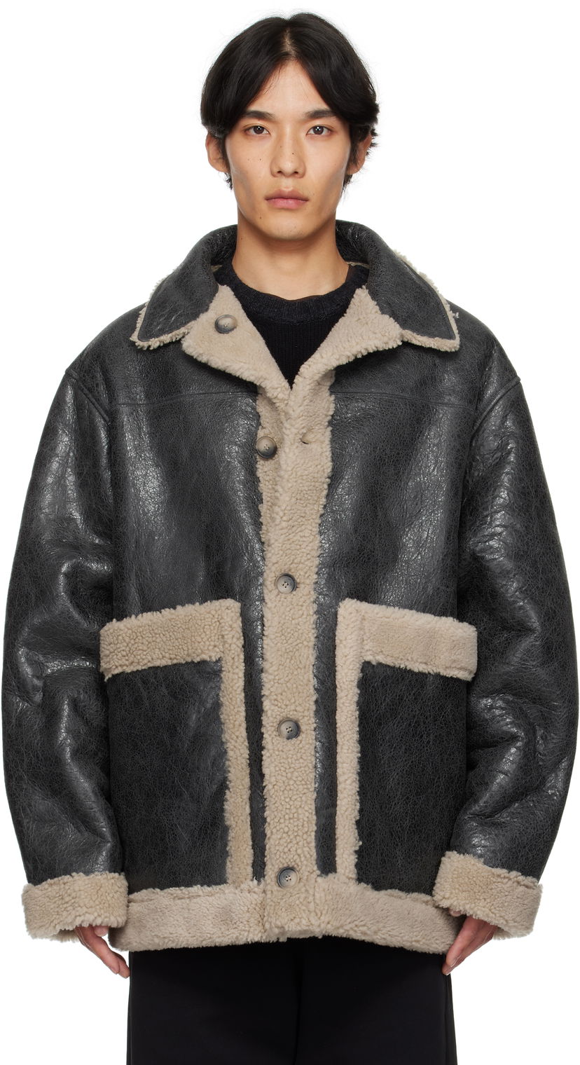 Куртка Maison Margiela MM6 Maison Margiela Crackled Reversible Shearling Jacket чорний | SH0AM0063 M07010