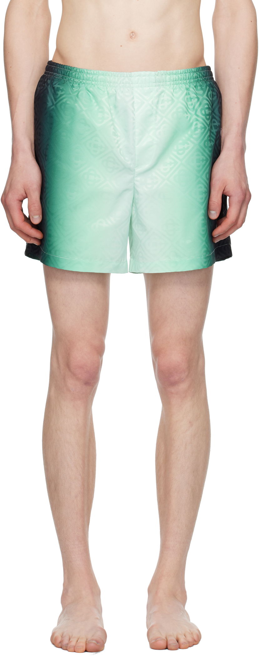 Купальники Casablanca Casablanca Gradient Monogram Jacquard Swim Shorts Зелений | MPF25-TR-224-01