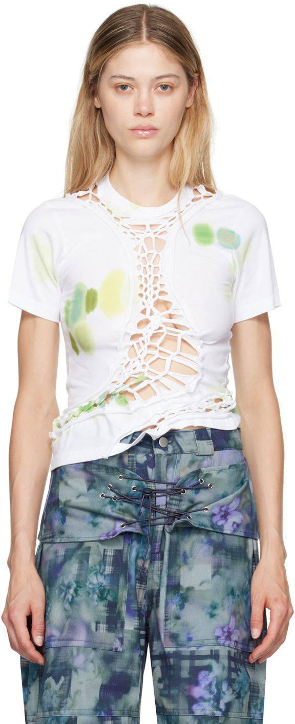 Футболка Collina Strada Collina Strada Tosh Crocheted T-Shirt білий | XX3378