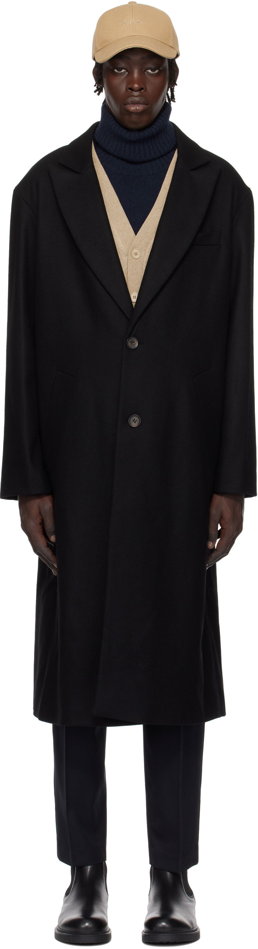 Пальто A.P.C. Oversized Wool Coat чорний | WOAJS-H01543