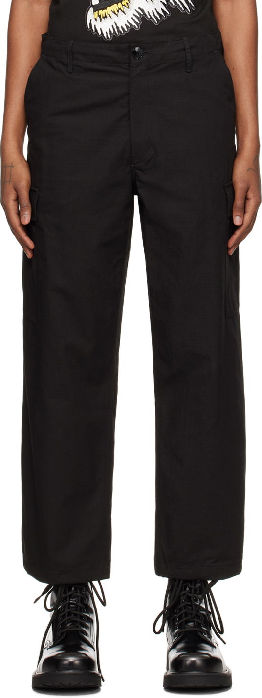 Штани карго KENZO Paris Drawstring Cargo Pants чорний | FE55PA2429DL