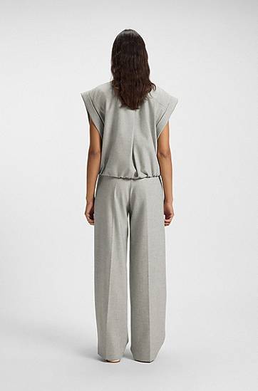 Жилет BOSS Sleeveless stretch flannel vest with stand collar and flap pockets Сірий | 50547683, 1