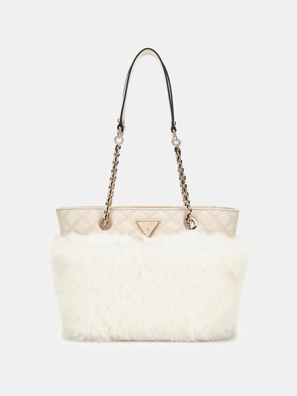 сумка-тоут GUESS Faux Fur Shopper Bag бежевий | HWQF9352220