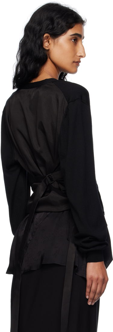 Cветр Ann Demeulemeester Ann Demeulemeester Zofia Asymmetric Spliced Cardigan чорний | 2510-W-KN18-KN056-099, 2