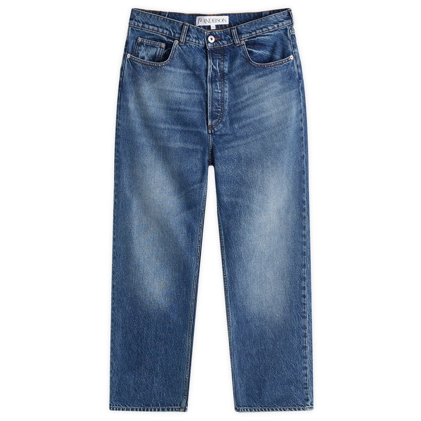 Джинси JW Anderson Cropped Straight Leg Jeans Синій | DT0094-PG1619-844