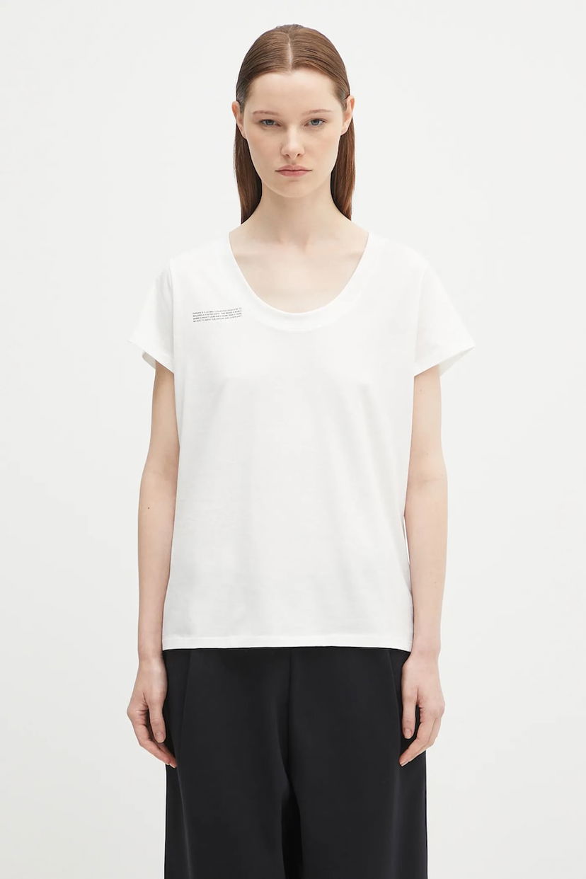 Футболка PANGAIA Pangaia Lightweight Scoop Neck T-Shirt білий | 10002565