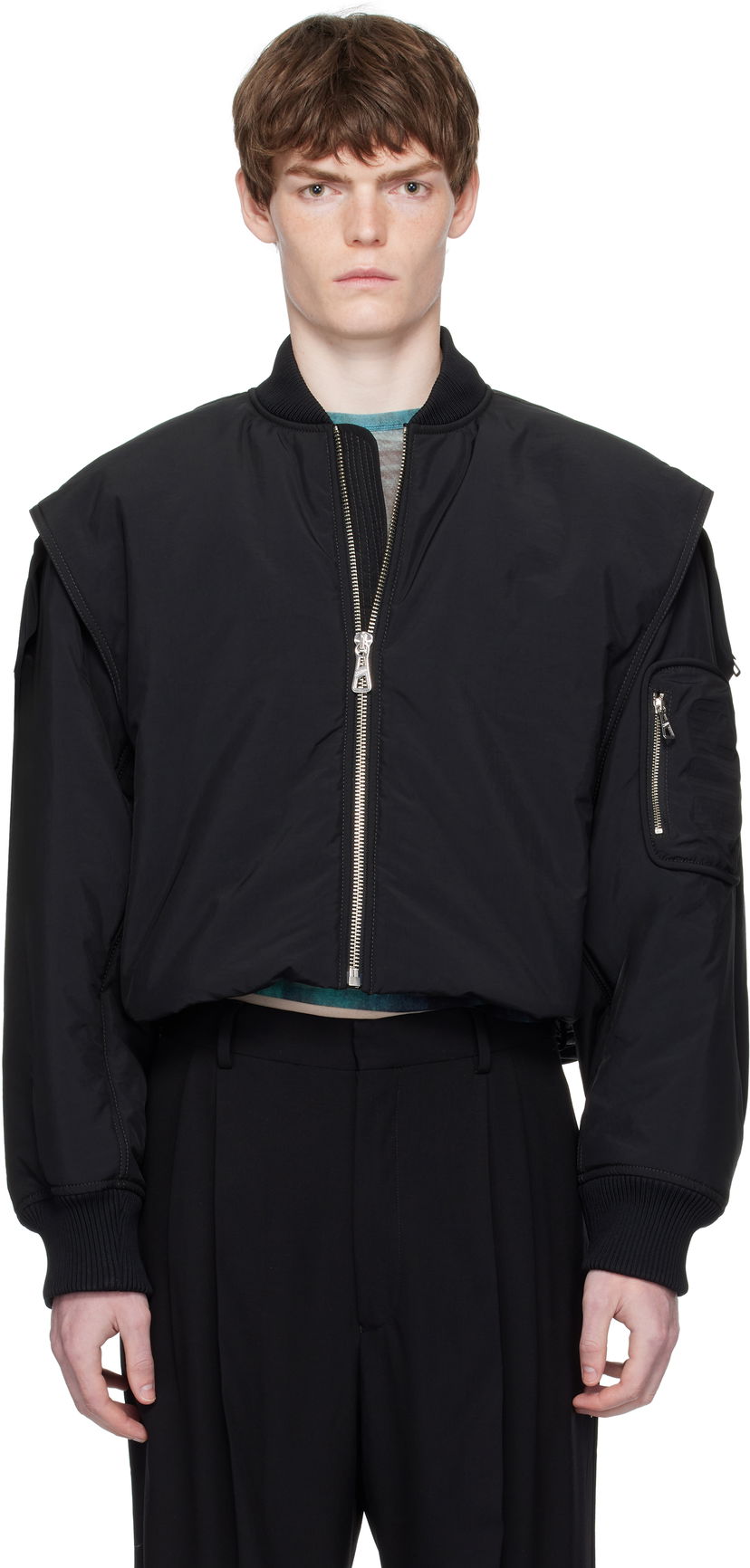 Куртка бомбер Jean Paul Gaultier Jean Paul Gaultier 'The Hooded' Bomber Jacket чорний | 25/03-U-OU005-W007-00