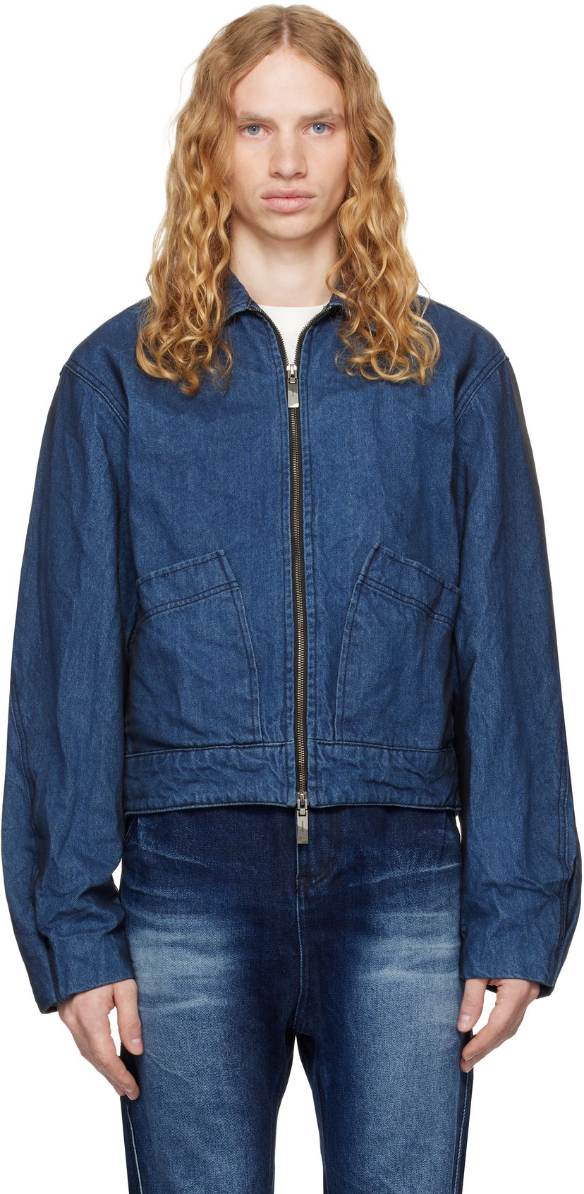 Куртка бомбер ADER ERROR Denim Zip-Up Jacket Синій | BN01FWJK1601BL