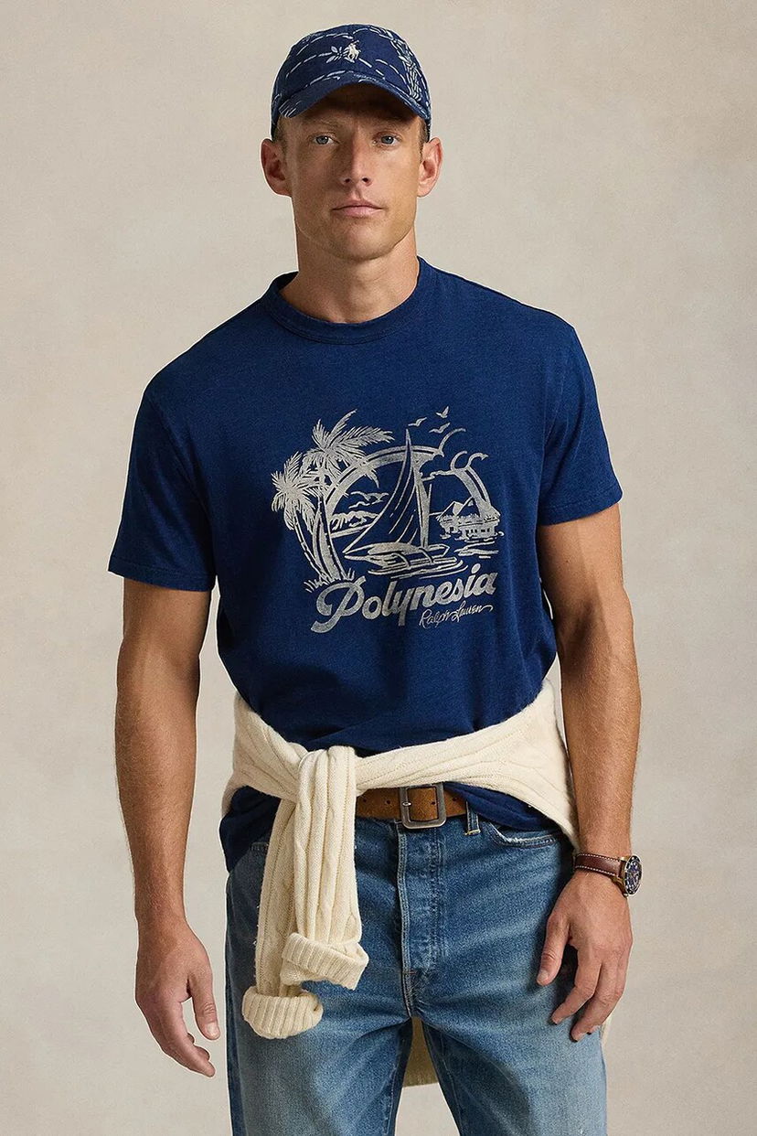 Футболка Polo by Ralph Lauren Polo Ralph Lauren Polynesia Resort Graphic T-Shirt Синій | 710958249