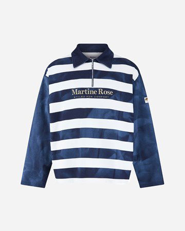 Сорочка поло Martine Rose Zip up Polo темно-синій | MRSS24632B