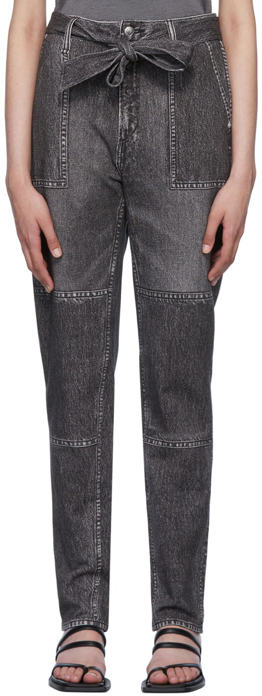 Джинси rag & bone Miramar Mia Denim Tie-Waist Pants Сірий | WCW22P7003LF03