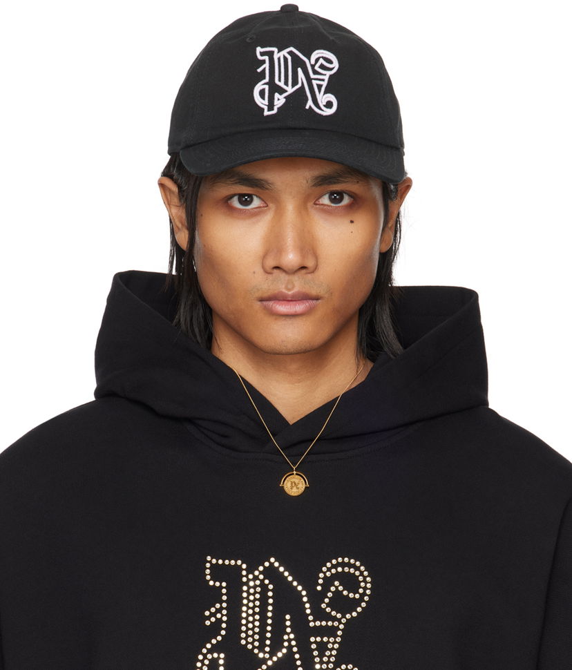 Кепка Palm Angels Monogram Cap чорний | PMLB094R24FAB0121001
