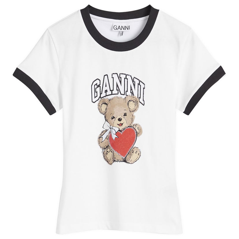 Футболка GANNI Bear Baby T-Shirt Bright White білий | T4061-151