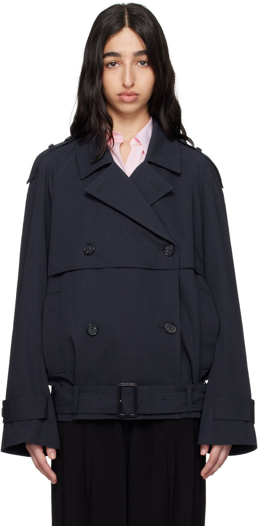 Тренчкот TOTEME TOTEME Short Trench Jacket темно-синій | 252-WRO0174-FB0379