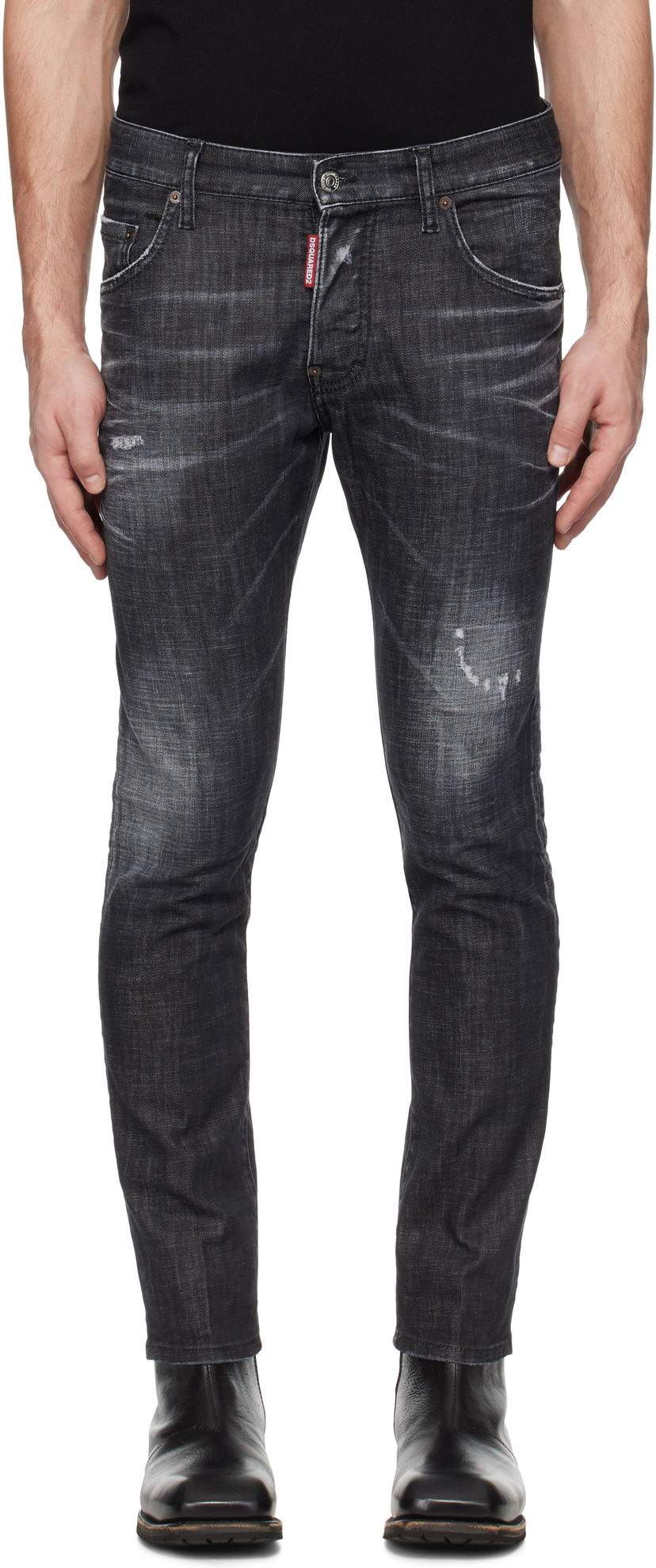 Джинси DSQUARED2 Dsquared2 Easy Wash Skater Jeans чорний | S74LB1617_S30357