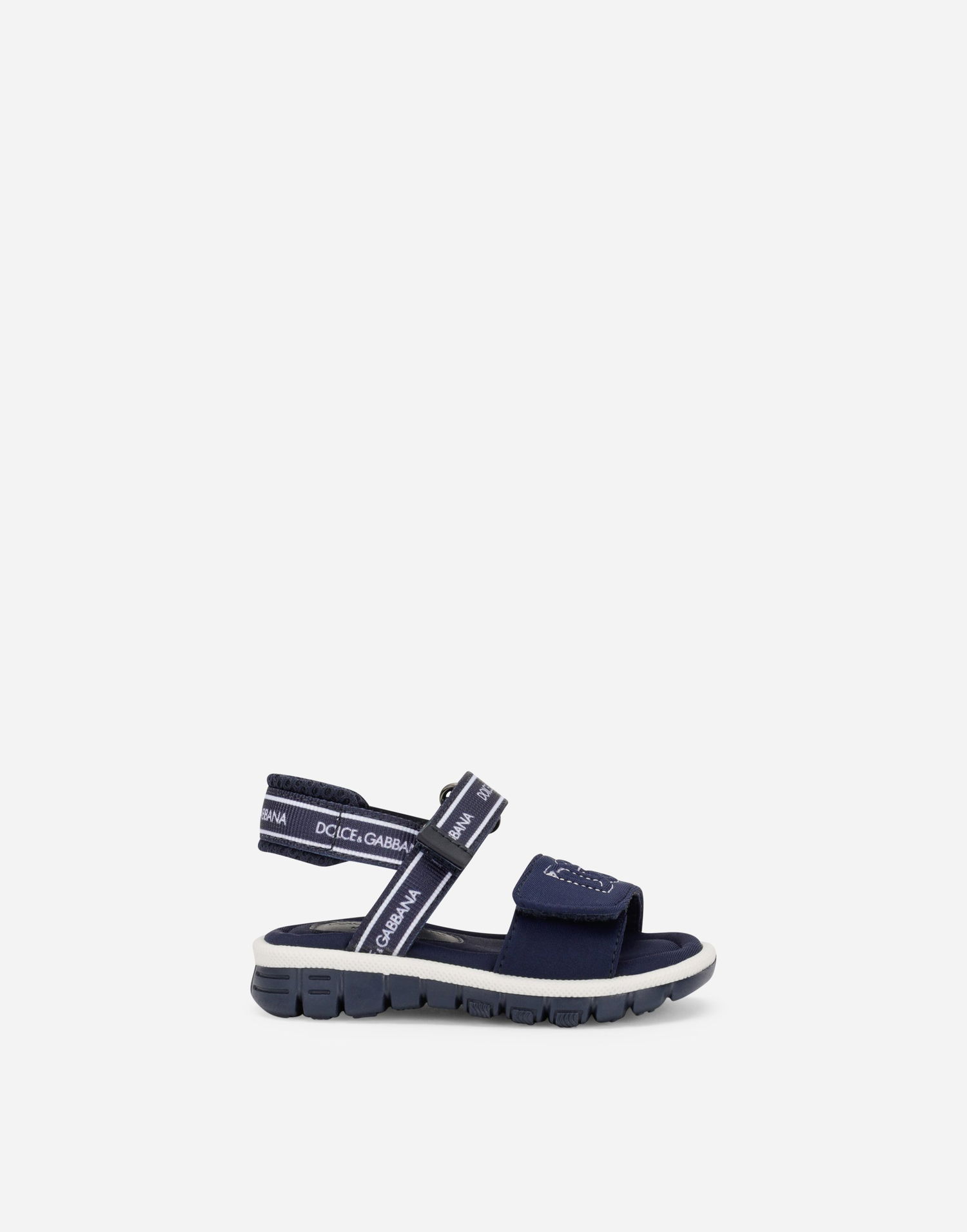 Кросівки та взуття Dolce & Gabbana Technical Fabric Sandals With DG Logo For First Steps темно-синій | DL0068AY2338D600, 0