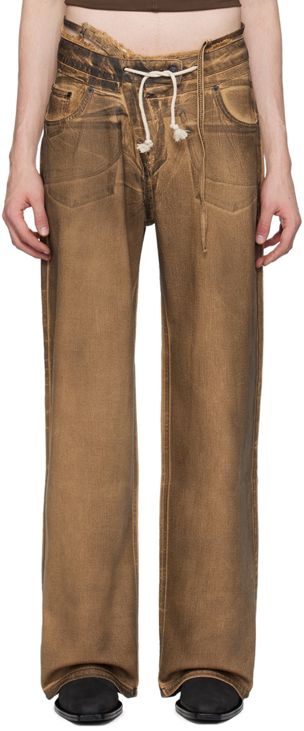 Джинси Ottolinger Ottolinger Double Fold Jeans Коричневий | 1702808E