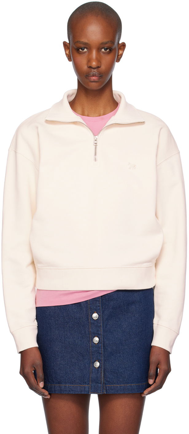 Світшоти MAISON KITSUNÉ Half-Zip Sweatshirt білий | MW00304KM0325