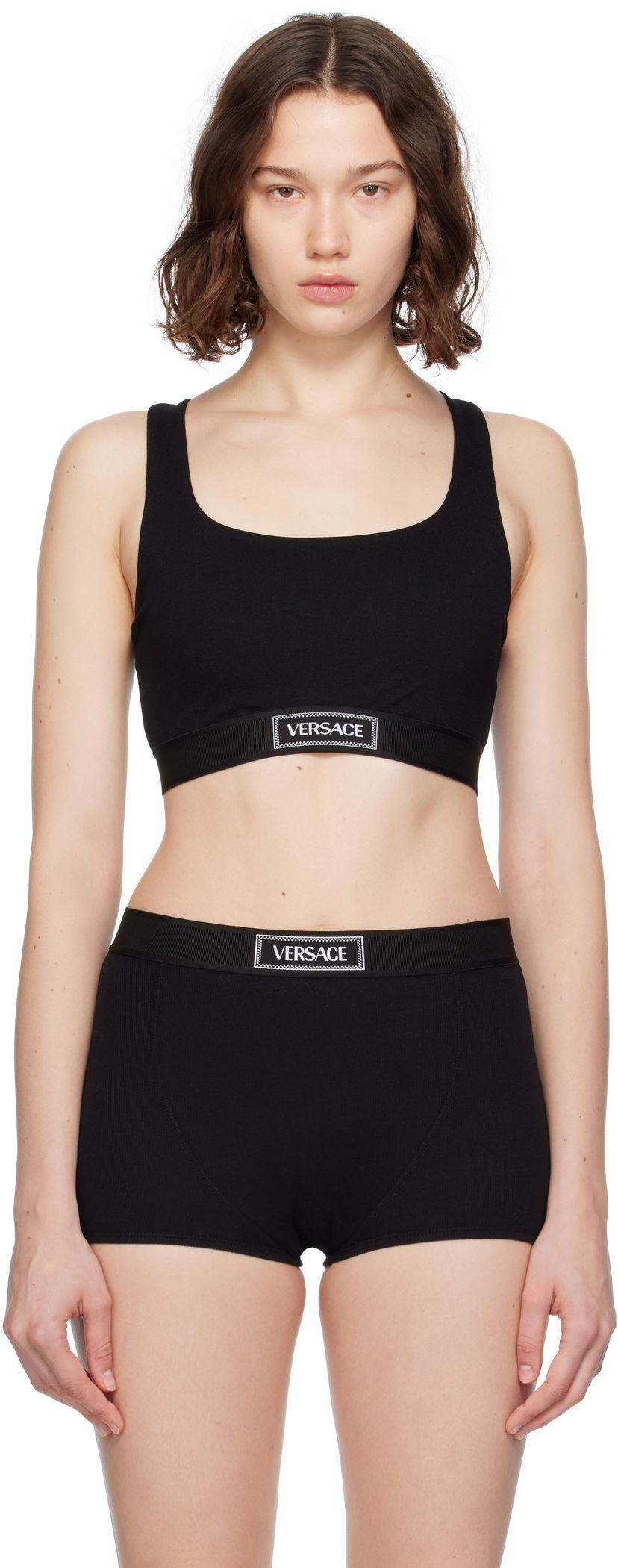 Бюстгальтер Versace Versace 90s Elastic Bra чорний | 1015880_1A12037