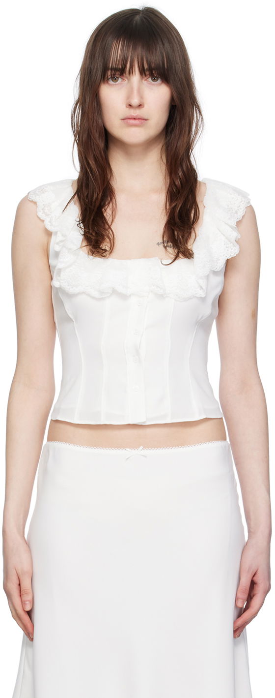 Безрукавка GUIZIO Guizio Paloma Lace Tank Top білий | C00102W016