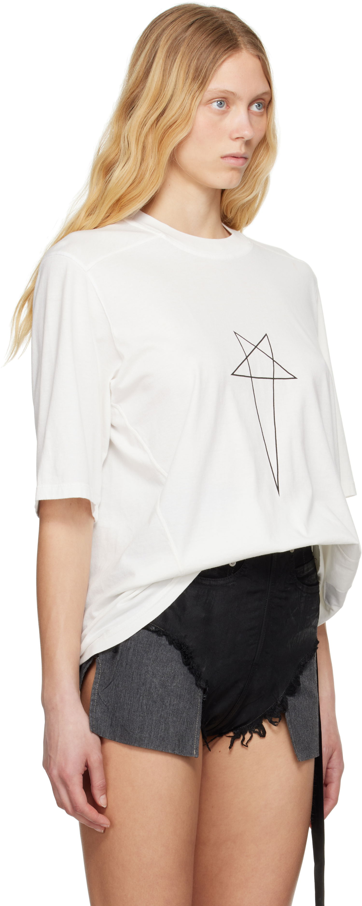 Футболка Rick Owens Rick Owens DRKSHDW Hollywood Walrus T-Shirt білий | DS01E3201 RNEP3, 1
