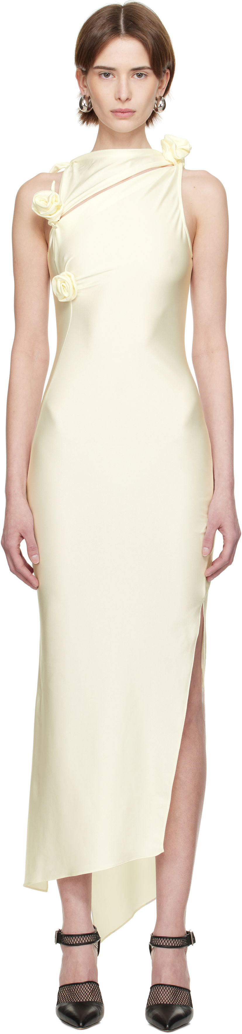 плаття Coperni Coperni Asymmetric Flower Gown Maxi Dress Жовтий | COPR44F5001