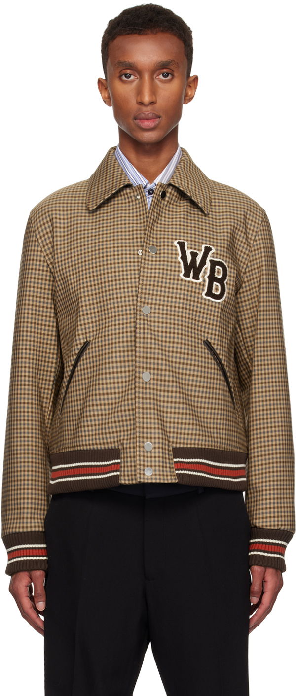 Куртка бомбер Wales Bonner Wales Bonner Homecoming Varsity Bomber Jacket Коричневий | UA24JA10-CO03-8890