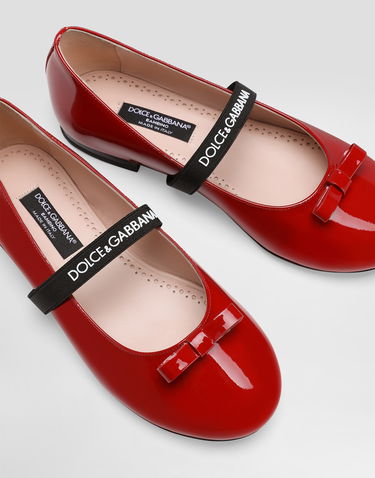 Аксесуари Dolce & Gabbana Dolce & Gabbana Patent Leather Ballet Flats with Elastic and Bow Червоний | D11294A483187124, 3