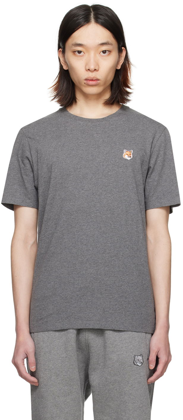 Футболка MAISON KITSUNÉ Fox Head T-Shirt Сірий | LM00104KJ0008H170